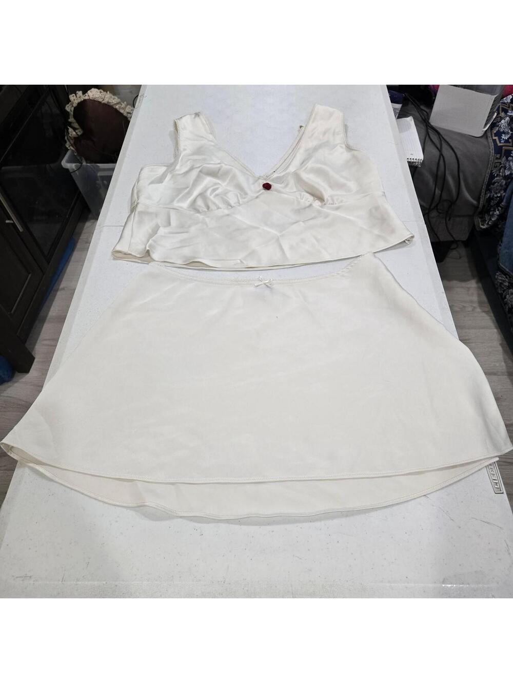 -Wild Fable white two-piece set with red button detail,